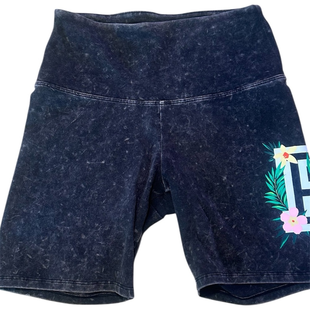 PINK Victoria's Secret Black Floral Bike Shorts